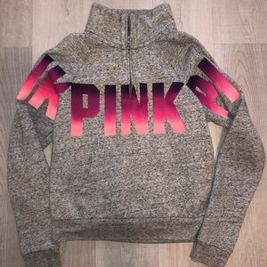PINK quarter zip up sweater